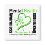 Mental Health Awareness Heart Butterfly Ribbon Magnet