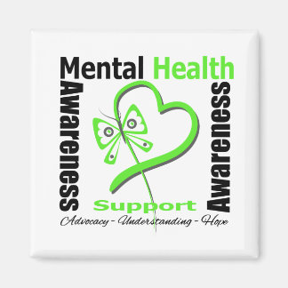 Mental Health Awareness Heart Butterfly Ribbon Magnet