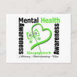 Mental Health Awareness Heart Butterfly Ribbon Postcard