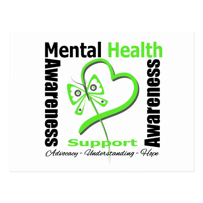 Mental Health Awareness Heart Butterfly Ribbon Postcard