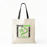 Mental Health Awareness Heart Butterfly Ribbon Tote Bag