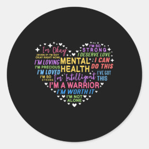 Mental Health Awareness Heart Classic Round Sticker