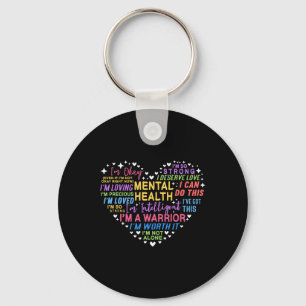 Mental Health Awareness Heart Keychain
