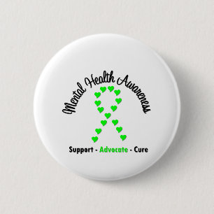 Mental Health Awareness Heart Ribbon Button