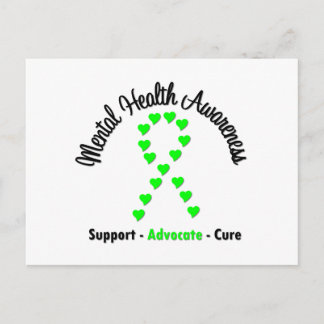 Mental Health Awareness Heart Ribbon Postcard