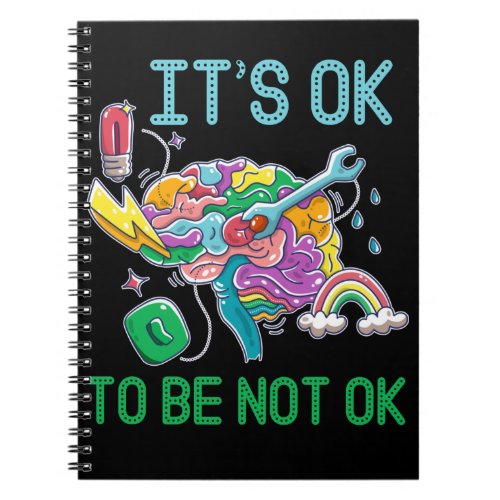 Mental Health Awareness Kids Colorful Brain Notebook