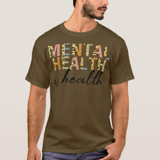 Mental Health Awareness Leopard Graphic Pastel Col T-Shirt