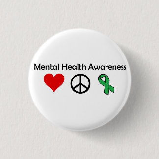 Mental Health Awareness - Love, Peace, Awareness Pinback Button