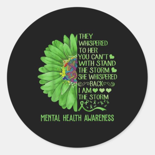 Mental Health Awareness Matters Sunflower I Am The Classic Round Sticker