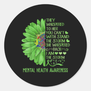 Mental Health Awareness Matters Sunflower I Am The Classic Round Sticker