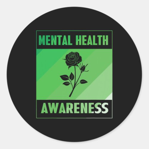 Mental Health Awareness Men Women Kids Mental Heal Classic Round Sticker