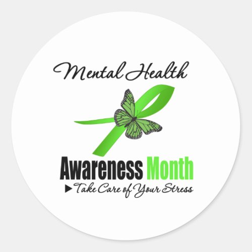 Mental Health Awareness Month Classic Round Sticker