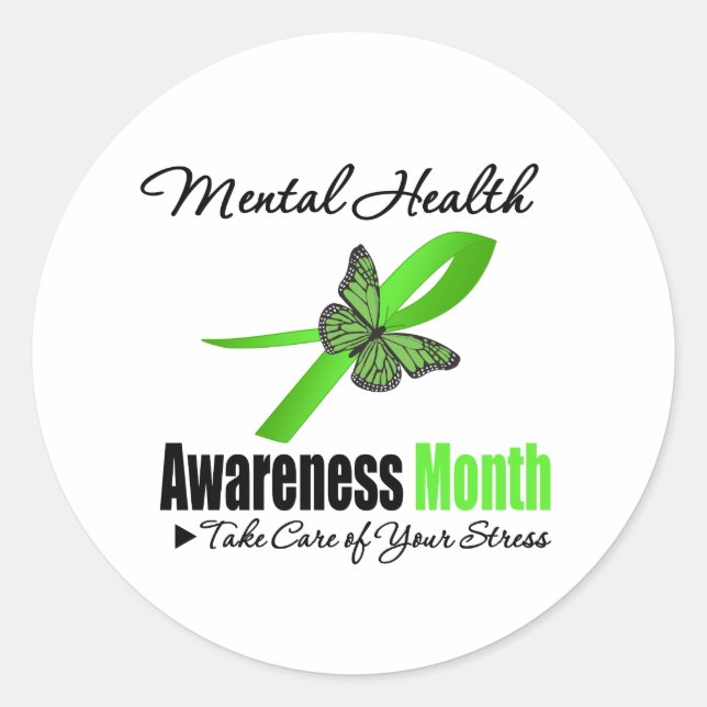 Mental Health Awareness Month Classic Round Sticker (Front)