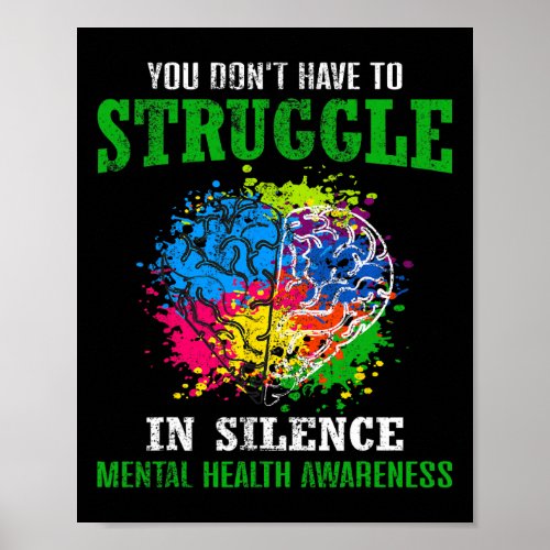 Mental Health Awareness Month Fight Stigma Mental  Poster