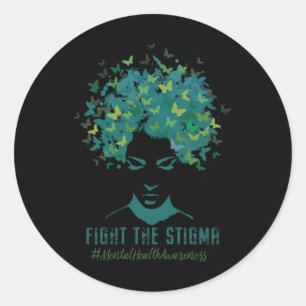 Mental Health Awareness Month Fight The Stigma Pos Classic Round Sticker
