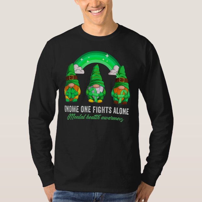 Mental Health Awareness Month Gnomes Light Green R T-Shirt (Front)