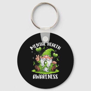Mental Health Awareness Month Green Ribbon Cute Gn Keychain