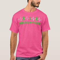 Mental Health Awareness Month Green Ribbon Pulse H T-Shirt