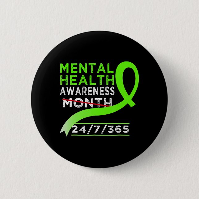 Mental Health Awareness Month Of May Fight The Sti Button (Front)