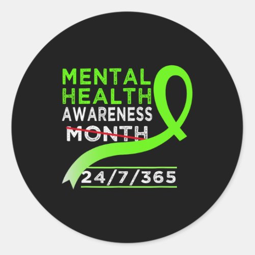 Mental Health Awareness Month Of May Fight The Sti Classic Round Sticker