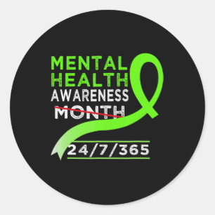 Mental Health Awareness Month Of May Fight The Sti Classic Round Sticker