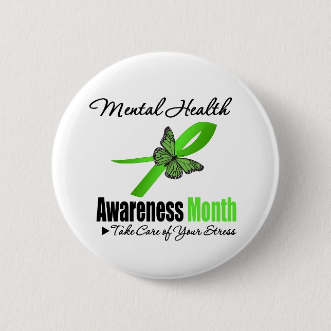 Mental Health Awareness Month Pinback Button (Front)
