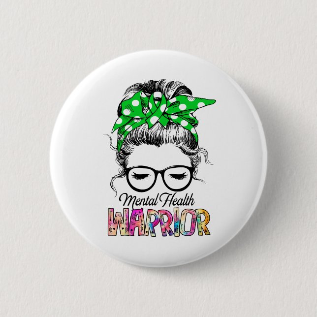 Mental Health Awareness Month Ribbon Gifts Button (Front)