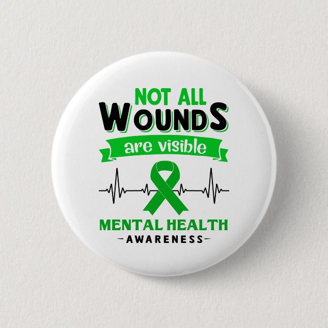 Mental Health Awareness Month Ribbon Gifts Button (Front)