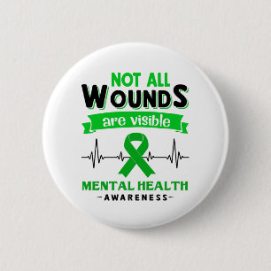 Mental Health Awareness Month Ribbon Gifts Button
