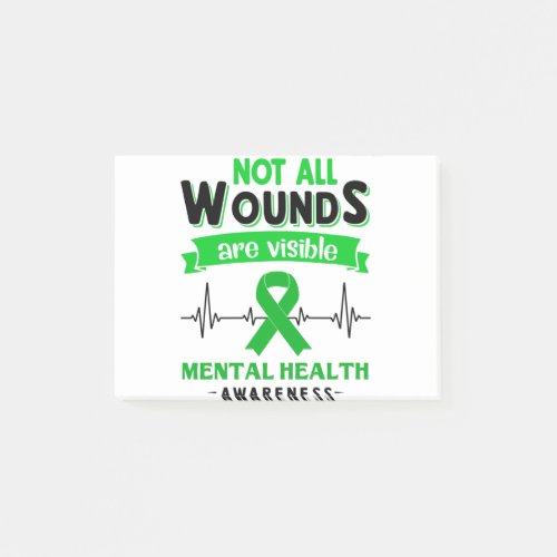 Mental Health Awareness Month Ribbon Gifts Post_it Notes