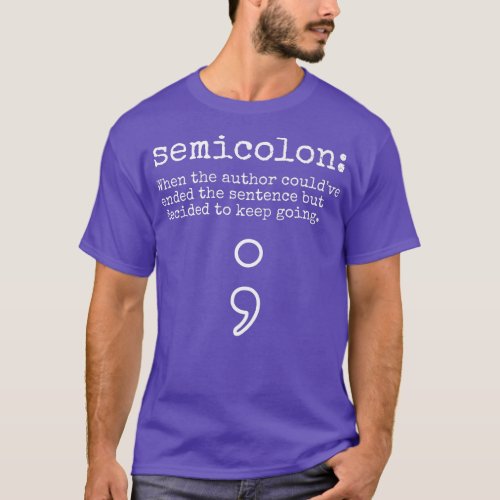 Mental Health Awareness Month Semicolon Definition T_Shirt