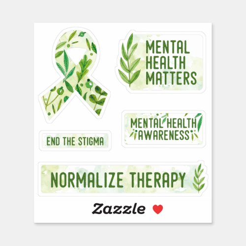 Mental Health Awareness pack _ green ribbon Sticker