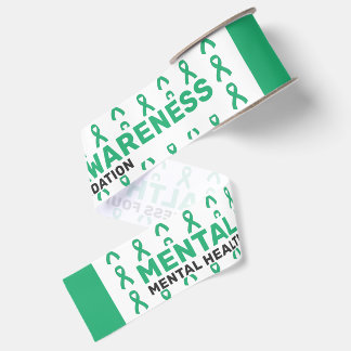 Mental Health Awareness Pattern Ribbon