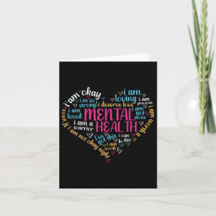 Mental Health Awareness Positive Message Love Hear Card