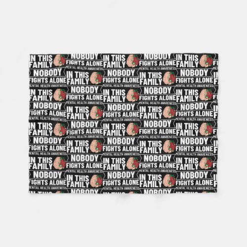 Mental Health Awareness Quotes Therapist Ribbon  Fleece Blanket