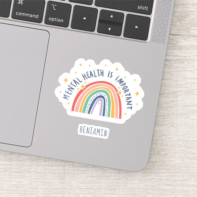 Mental Health Awareness Rainbow Personalized Sticker (Detail)