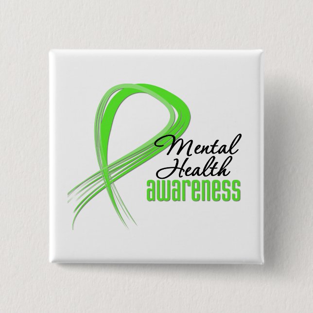 Mental Health Awareness Ribbon Button (Front)