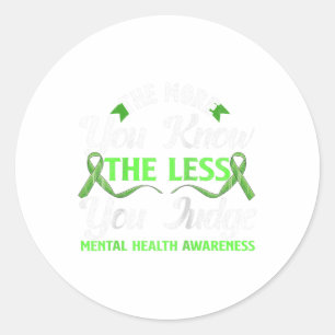 Mental Health Awareness Ribbon Design Psychiatric Classic Round Sticker