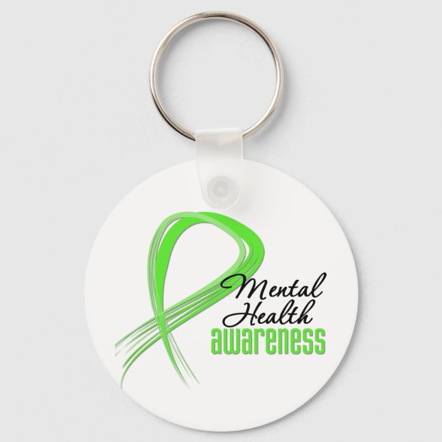 Mental Health Awareness Ribbon Keychain (Front)