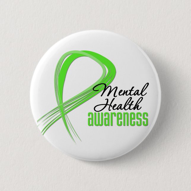 Mental Health Awareness Ribbon Pinback Button (Front)