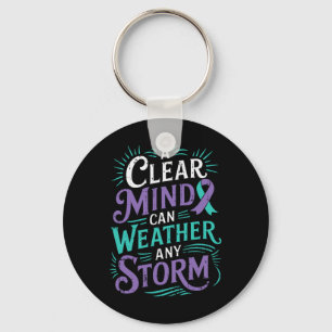 Mental Health Awareness Ribbon Suicide Prevent Keychain