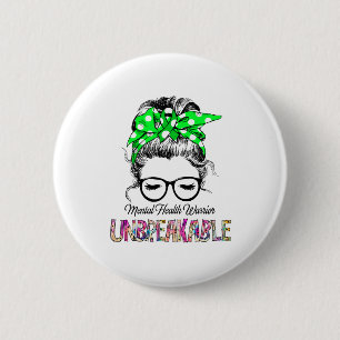Mental Health Awareness Ribbon Support Gifts Button