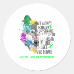 Mental Health Awareness Ribbon Support Gifts Classic Round Sticker