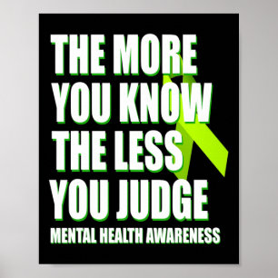 Mental Health Awareness  - Ribbon Support May Mont Poster