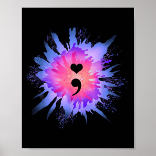 Mental Health Awareness Semicolon Suicide Preventi Poster