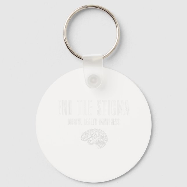 Mental Health Awareness Shirt - Green End The Stig Keychain (Front)