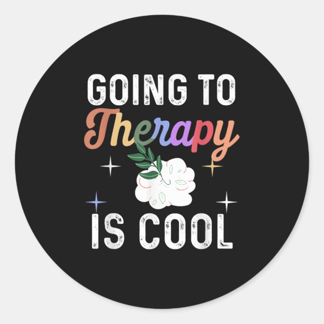 Mental Health Awareness Shirt Therapy Is Cool Depr Classic Round Sticker (Front)