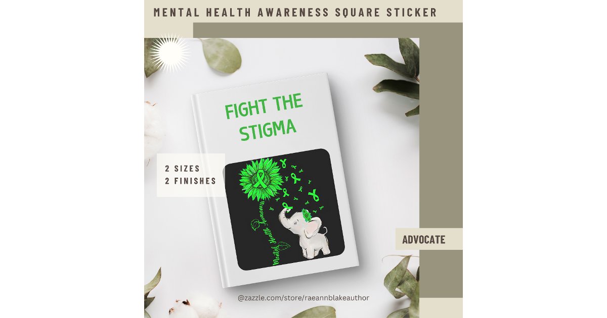 Mental Health Awareness Square Sticker | Zazzle