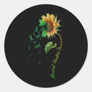 Mental Health Awareness Sunflower Comfort Colors A Classic Round Sticker