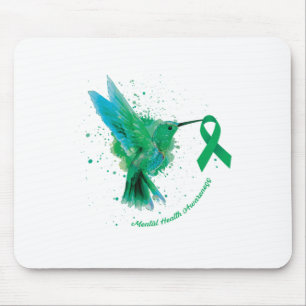 Mental Health Awareness Sunflower Hummingbird Gift Mouse Pad